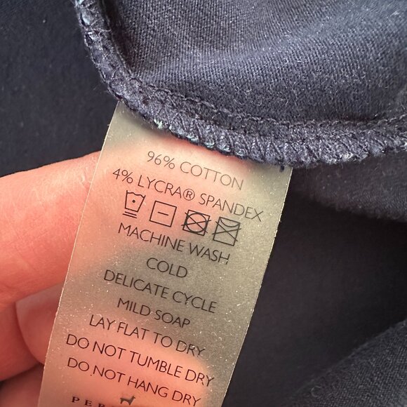 Peruvian Connection Midi Short Sleeve Dress Women's LARGE Cotton Blue - Picture 4 of 4